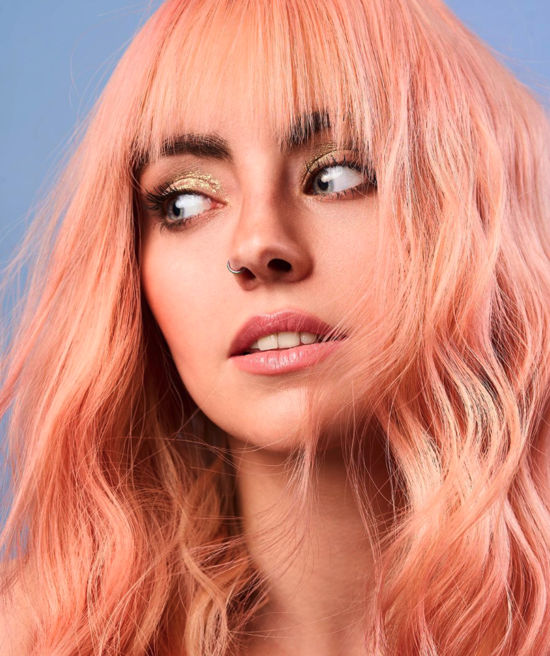 Summer peach pastel hair